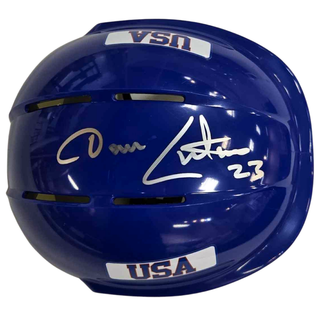 Dave Christian Autographed Royal Blue Mini Helmet Autographs FanHQ