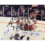 Coneheads Autographed Miracle On Ice 16x20 Photo Mark Pavelich Buzz Schneider John Harrington Autographs FanHQ   