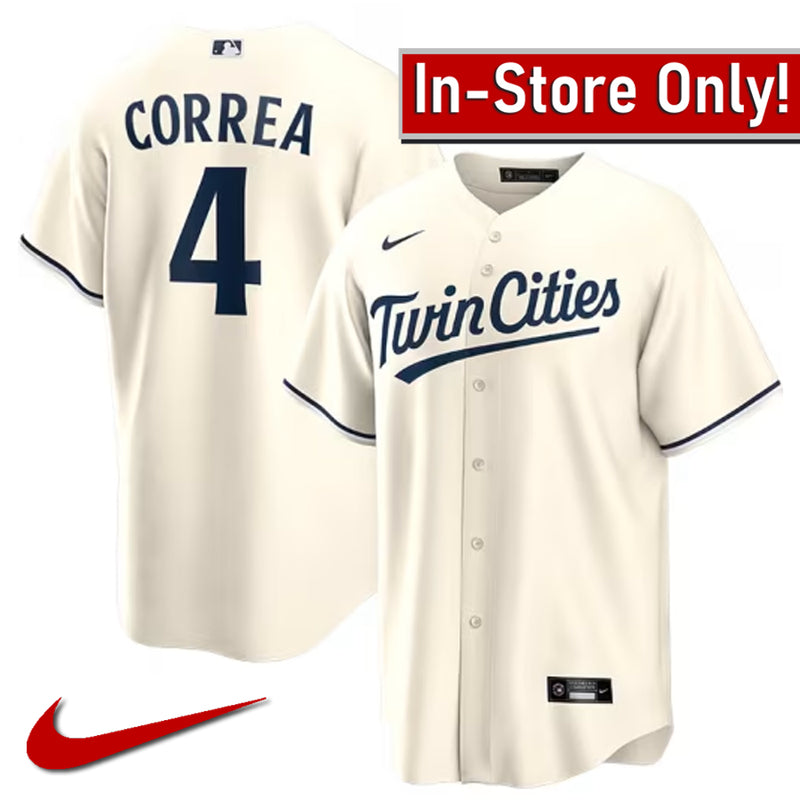 AVAILABLE IN-STORE ONLY! Carlos Correa Minnesota Twins Nike Cream Twin Cities Home Alternate Replica Jersey Jersey Nike