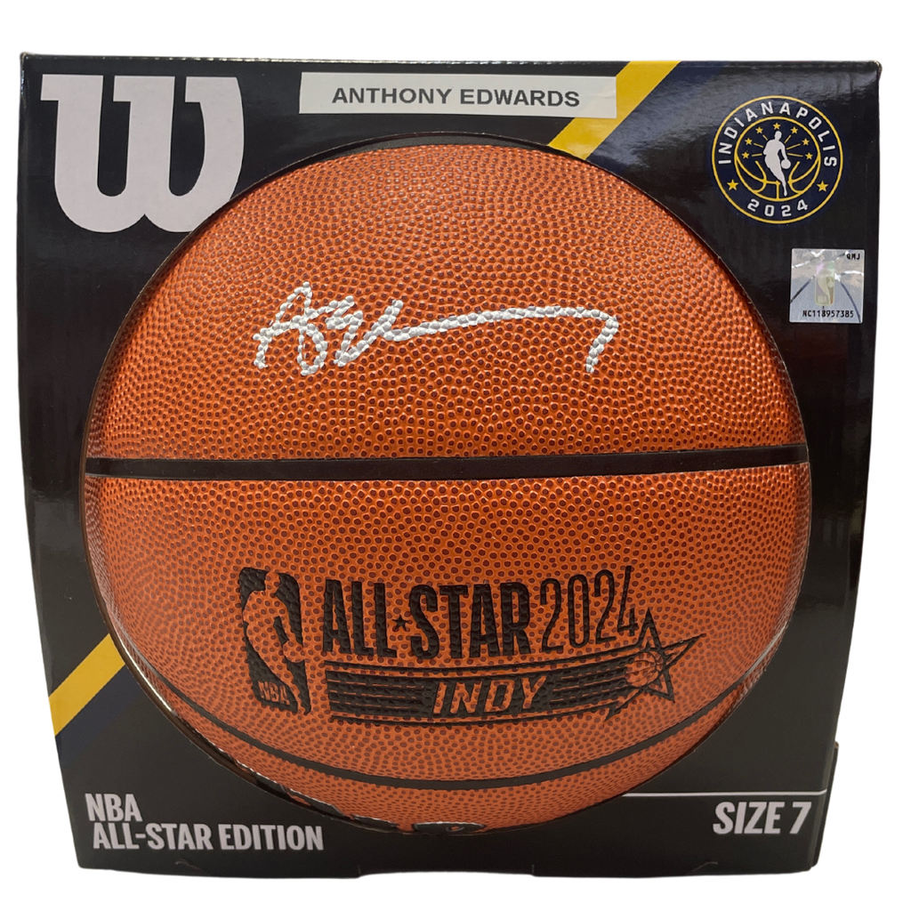 Anthony Edwards Autographed Wilson NBA 2024 All Star Game Replica Basketball Autographs FanHQ   