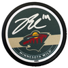 Joel Eriksson Ek Autographed Minnesota Wild Green Logo Puck Autographs FanHQ