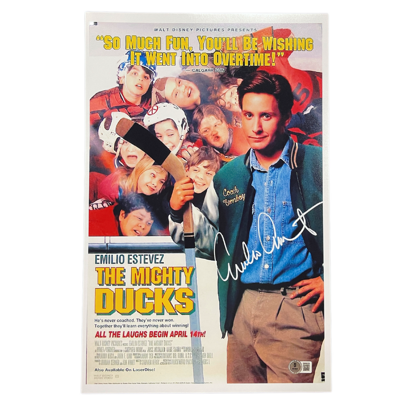 Emilio Estevez Autographed The Mighty Ducks 11x17 Mini Movie Poster Autographs FanHQ