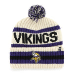 Minnesota Vikings '47 Brand Natural Bering Cuff Knit w/ Pom Hats 47 Brand