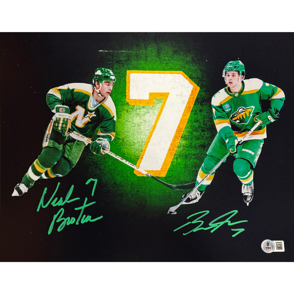 Brock Faber and Neal Broten Autographed Minnesota Wild/North Stars 11x14 Photo Autographs FanHQ