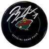Brock Faber Autographed Minnesota Wild Official Game Puck Autographs FanHQ