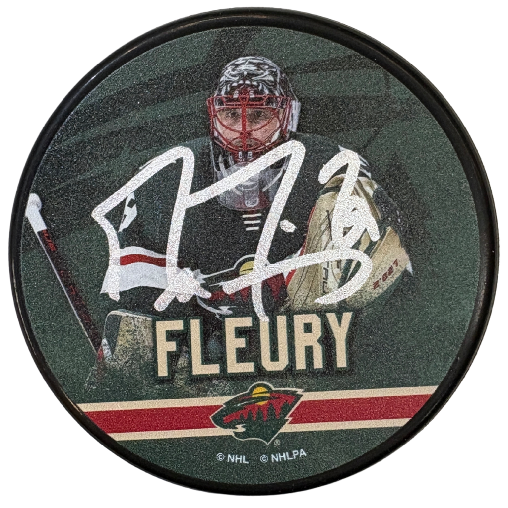 Marc-Andre Fleury Autographed Minnesota Wild Player Puck Autographs FanHQ