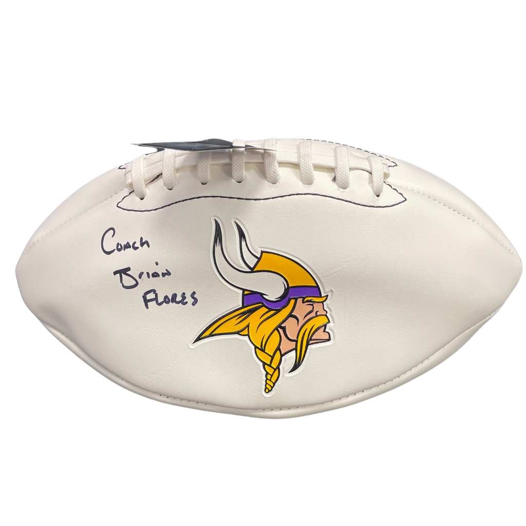 Brian Flores Autographed Minnesota Vikings Full Size Logo Football Autographs FanHQ