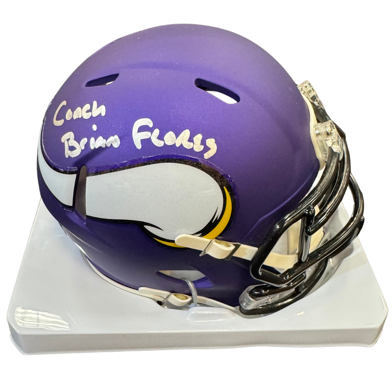 Brian Flores Autographed Minnesota Vikings Speed Mini Helmet Autographs FanHQ