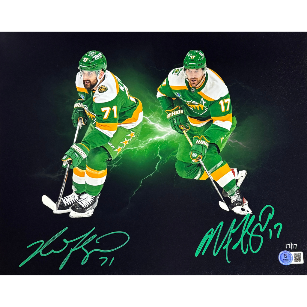 Marcus Foligno & Nick Foligno Autographed Minnesota Wild 11x14 Photo (Numbered Edition) Autographs FanHQ Number 1/17