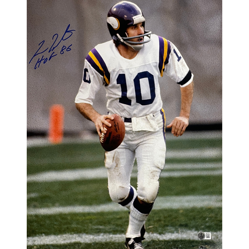 Fran Tarkenton Autographed Minnesota Vikings 16x20 Photo w/ HOF Inscription Autographs FanHQ