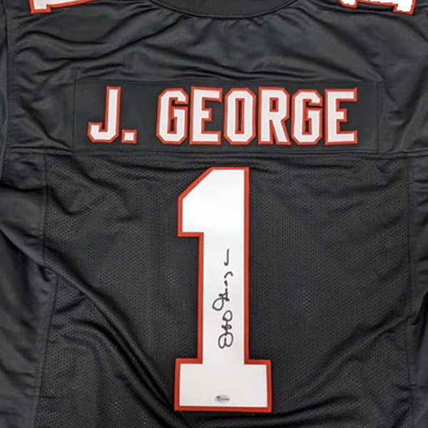 Jeff George Autographed Black Pro-Style Jersey Autographs FanHQ   