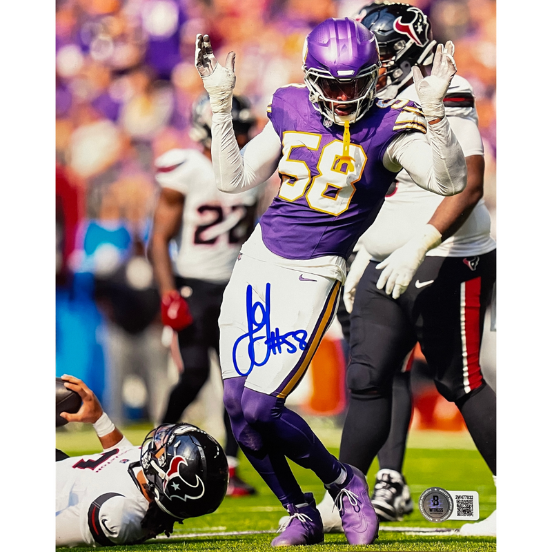 Jonathan Greenard Autographed Minnesota Vikings 8x10 Photo vs. Texans Autographs FanHQ