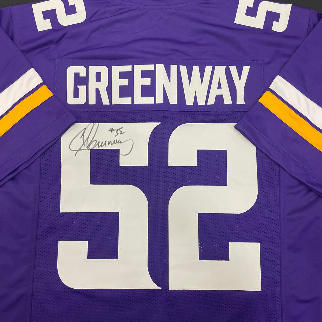 Chad Greenway Autographed Purple Pro-Style Jersey Autographs FanHQ