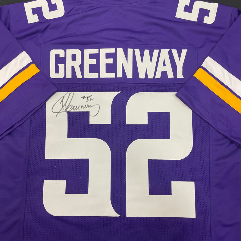 Chad Greenway Autographed Purple Pro-Style Jersey Autographs FanHQ