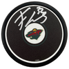 Filip Gustavsson Autographed Minnesota Wild Black Logo Puck Autographs FanHQ