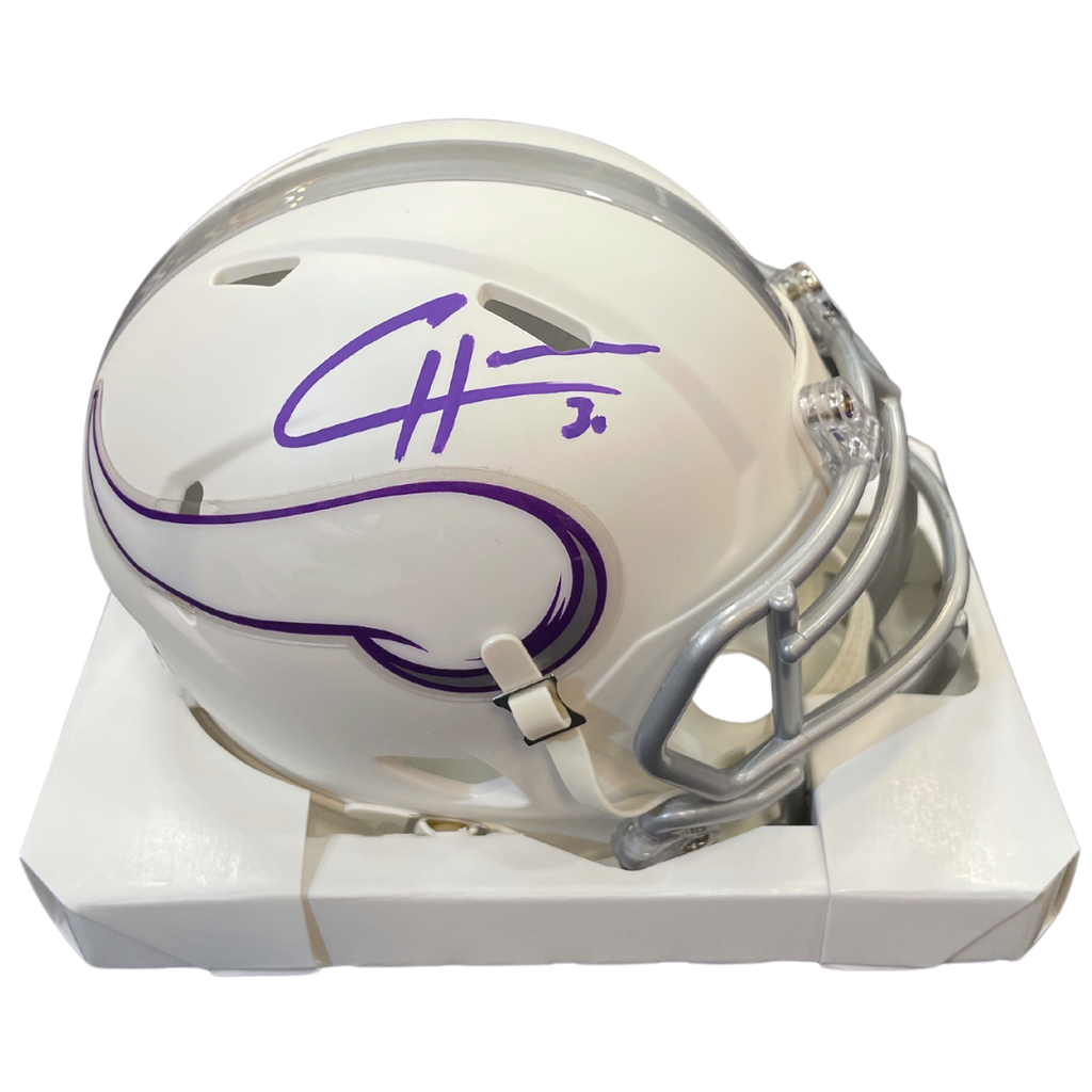 C.J. Ham Autographed Minnesota Vikings Winter Warrior Mini Helmet Autographs FanHQ   