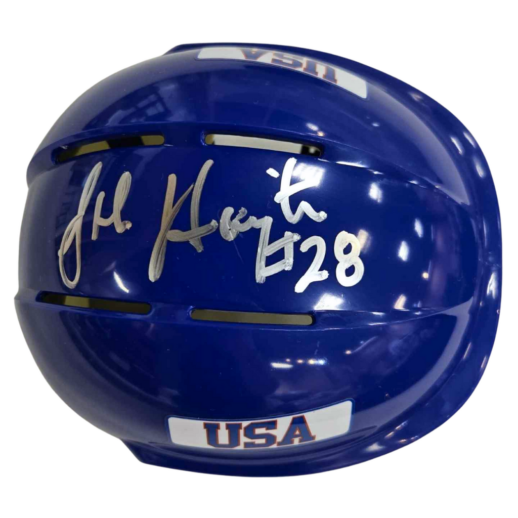 John Harrington Autographed Royal Blue Mini Helmet Autographs FanHQ