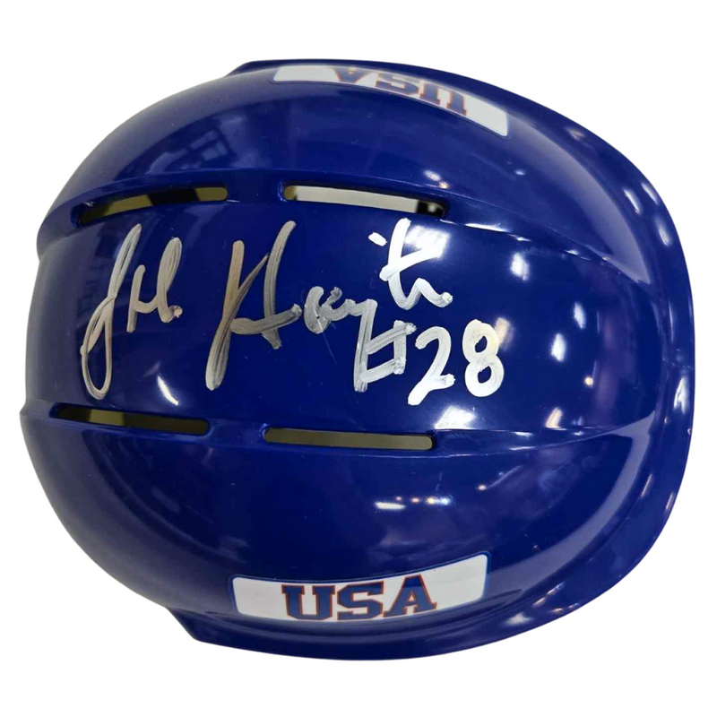 John Harrington Autographed Royal Blue Mini Helmet Autographs FanHQ