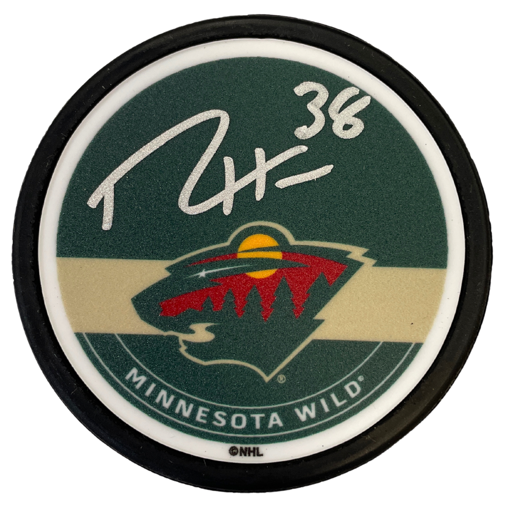 Ryan Hartman Autographed Minnesota Wild Signature Puck Autographs FanHQ   