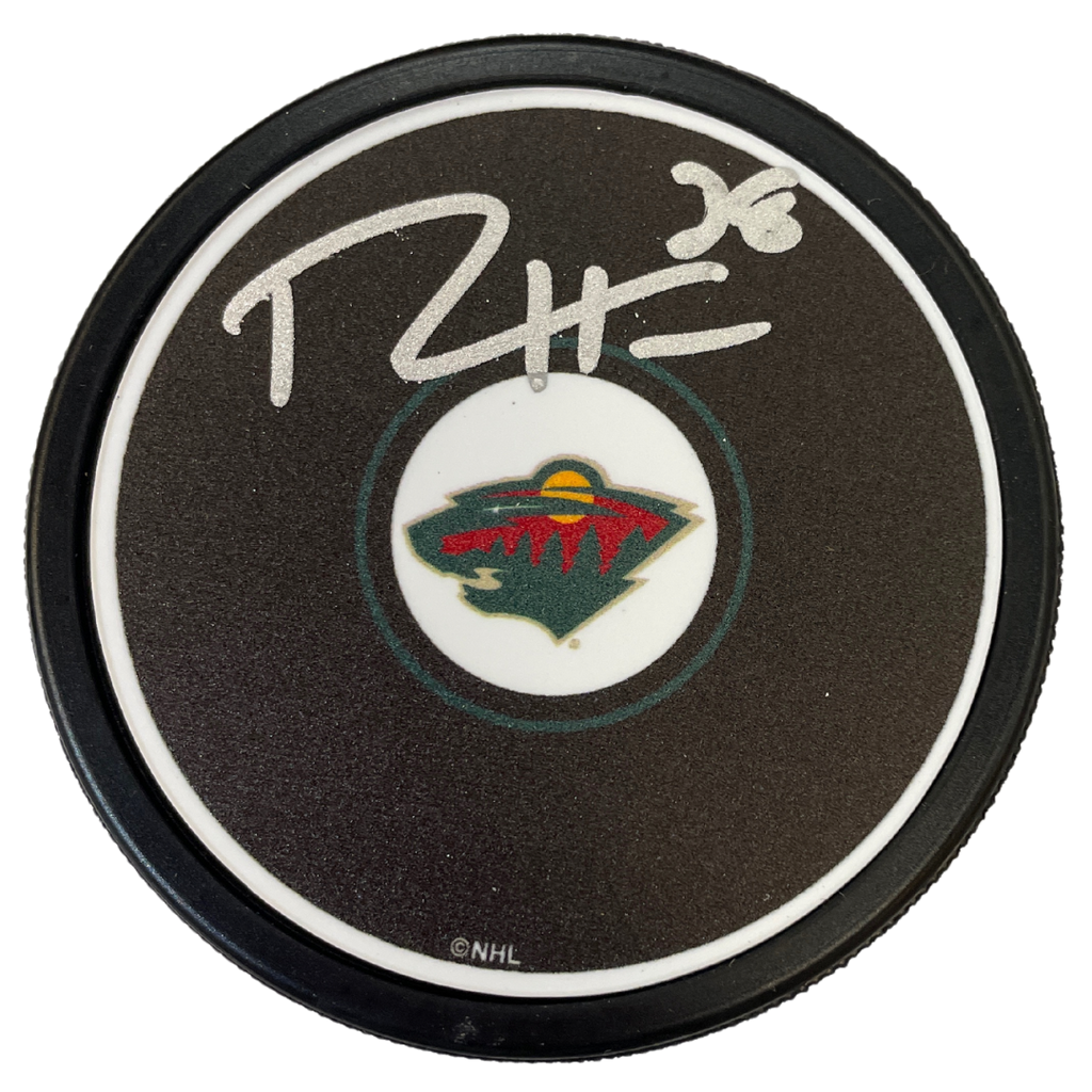Ryan Hartman Autographed Minnesota Wild Logo Puck Autographs FanHQ   