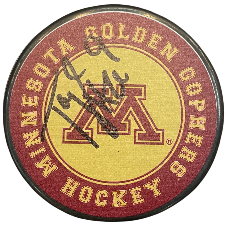 Taylor Heise Autographed Minnesota Golden Gophers Logo Puck Autographs FanHQ   
