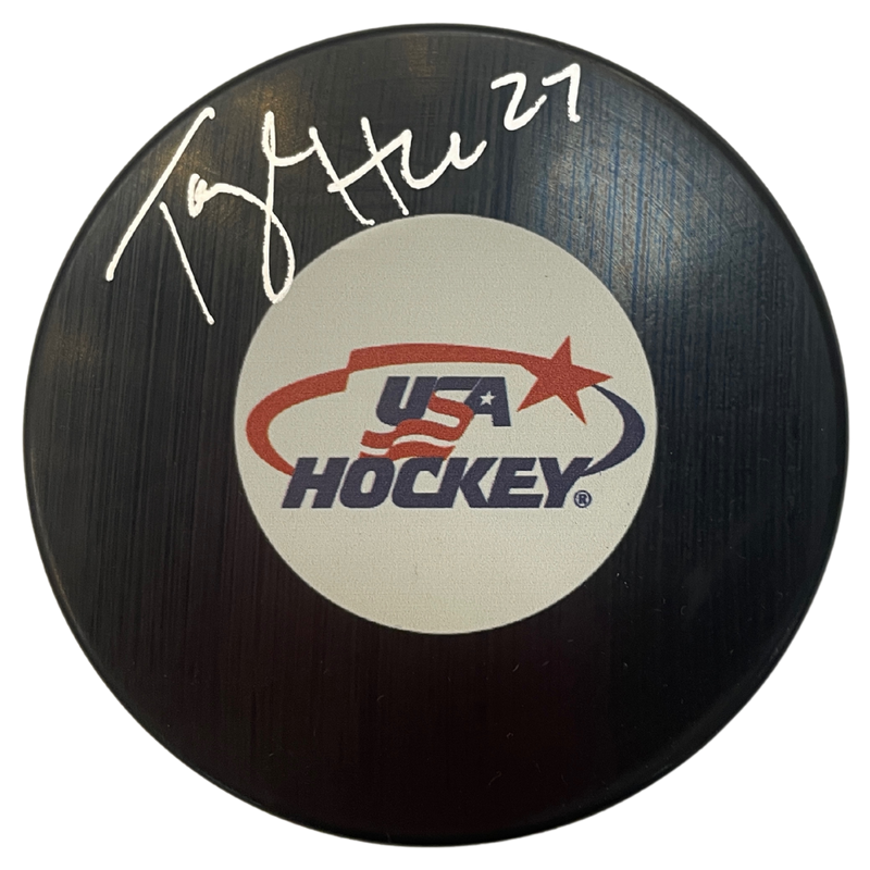 Taylor Heise Autographed USA Hockey Logo Puck Autographs FanHQ   
