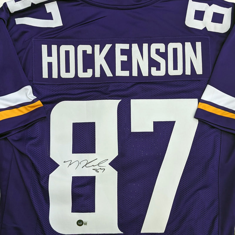 T.J. Hockenson Autographed Purple Pro-Style Jersey Autographs FanHQ   
