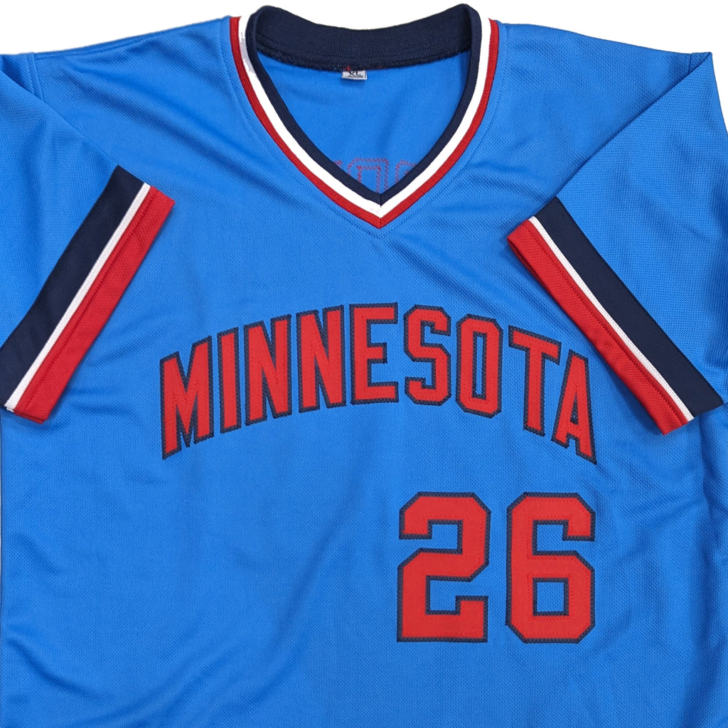 Kent Hrbek Autographed Blue #26 Rookie Pro-Style Jersey Autographs Fan HQ Standard Number (2-13; 15-25)  