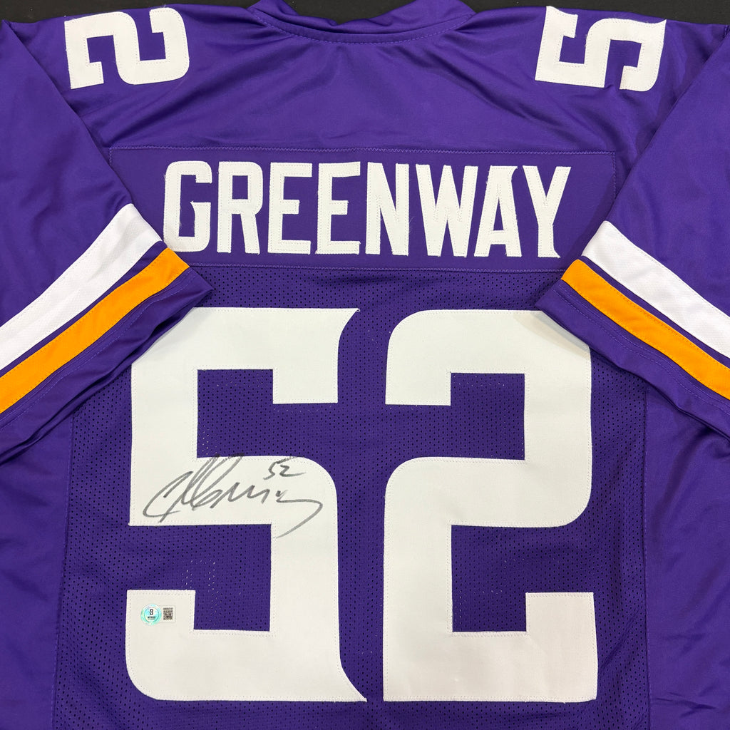 Chad Greenway Autographed Purple Pro-Style Jersey Autographs FanHQ