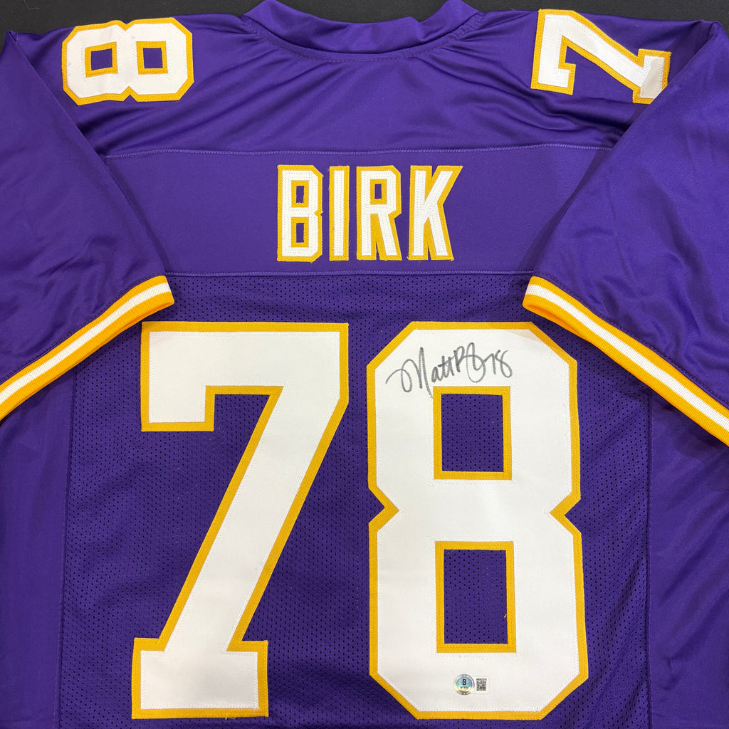 Matt Birk Autographed Purple Pro-Style Jersey Autographs FanHQ