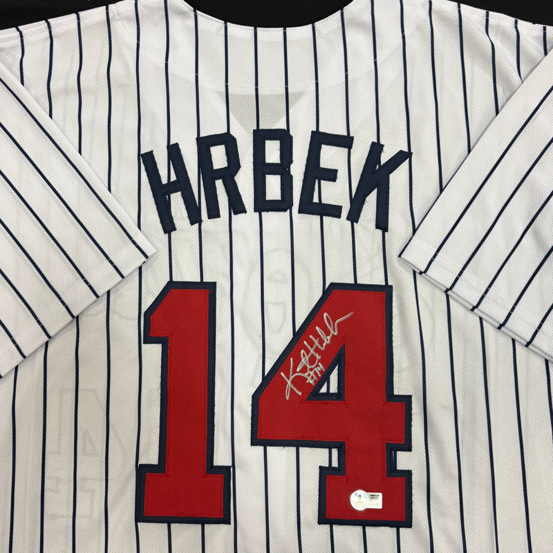 Kent Hrbek Autographed White Pinstripe Pro-Style Jersey