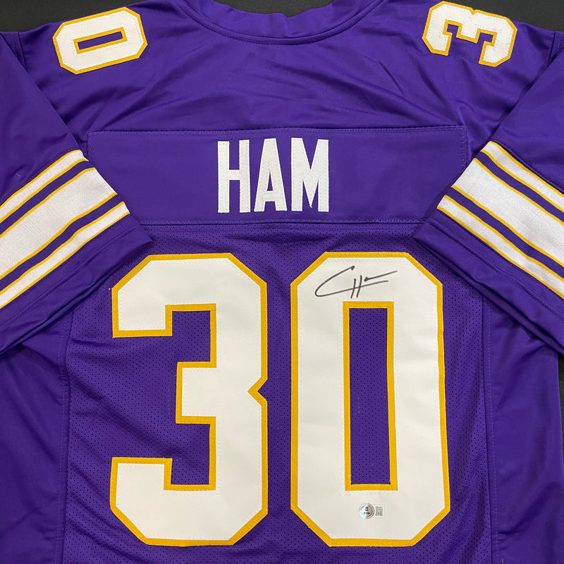 C.J. Ham Autographed Throwback Purple Pro-Style Jersey Autographs FanHQ