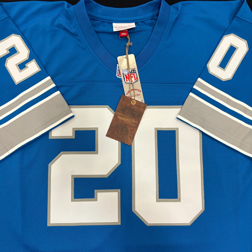 Barry Sanders Autographed Detroit Lions Mitchell & Ness Replica Jersey Autographs FanHQ