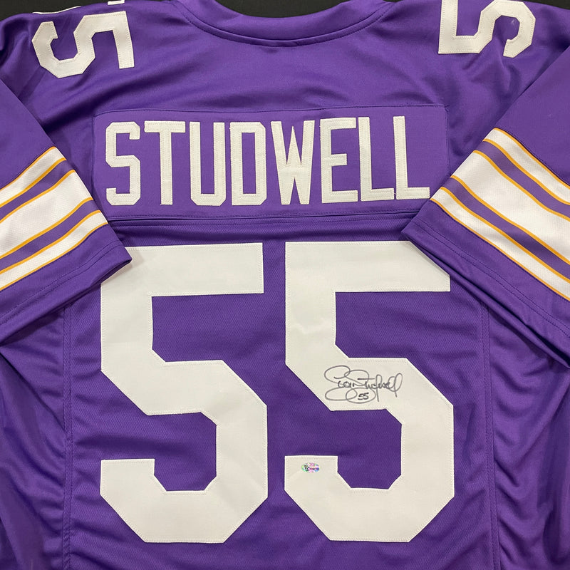 Scott Studwell Autographed Purple Pro-Style Jersey Autographs FanHQ