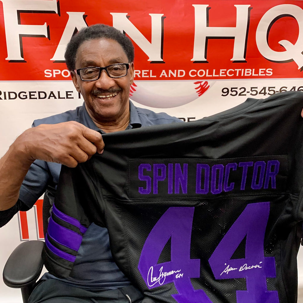 Chuck Foreman Autographed Fan HQ Exclusive Nickname Jersey w/ Spin Doctor Inscription (Numbered Edition) Autographs FanHQ   
