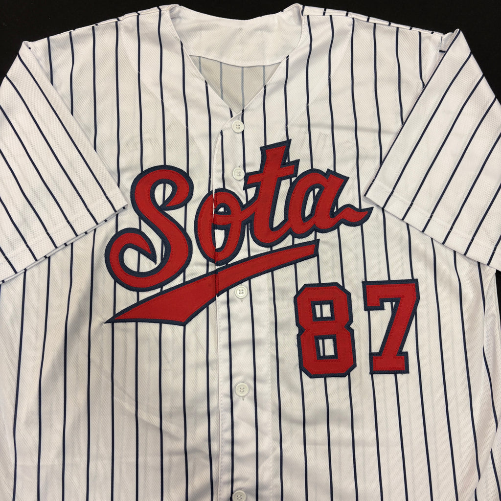 Kent Hrbek and Tim Laudner Autographed 87 Champs White Pinstripe Pro-Style Jersey Autographs Fan HQ