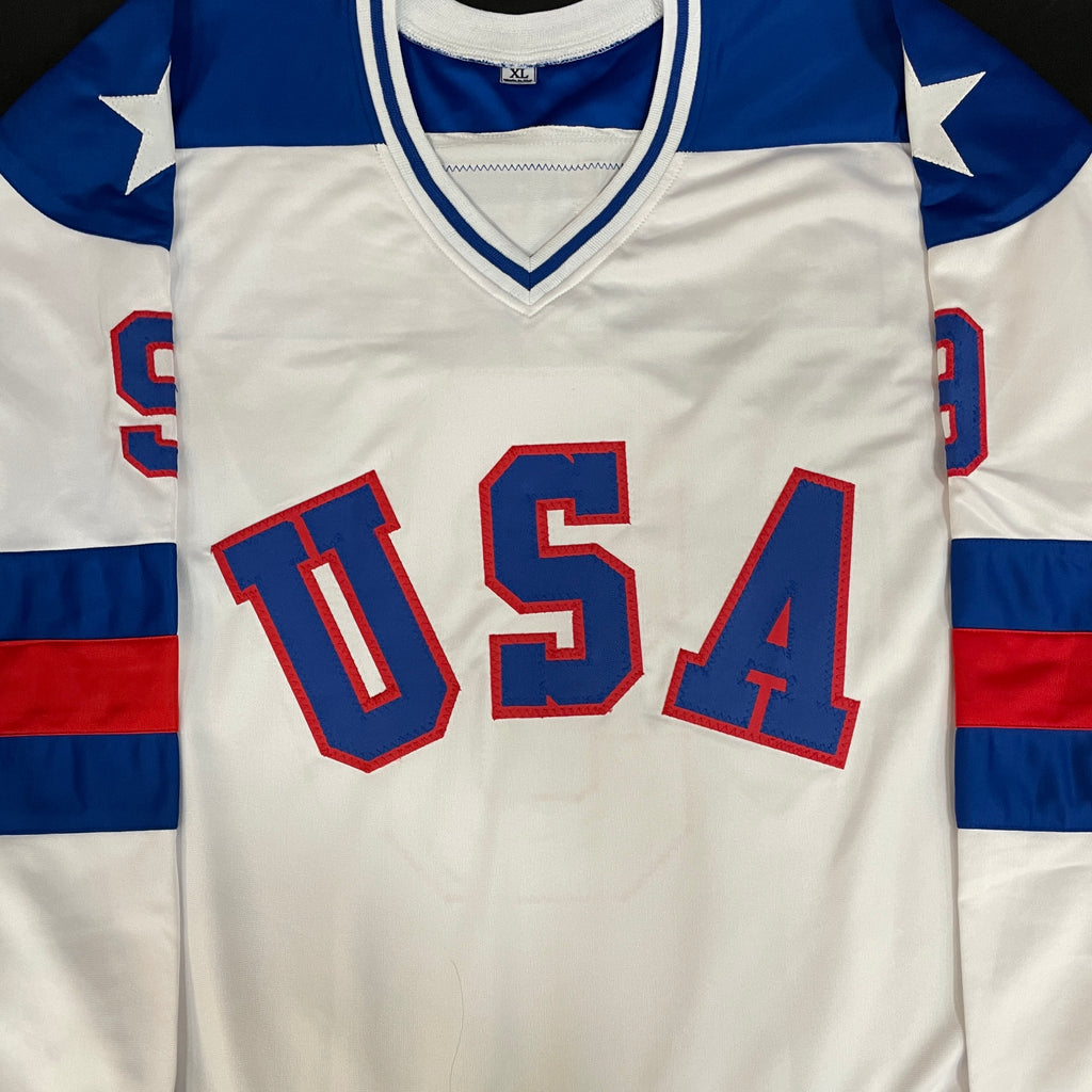 PRE-ORDER: Autographed USA White Olympic-Style Jersey w/ 1980 Gold! Inscription (Select Player From List) Autographs Fan HQ