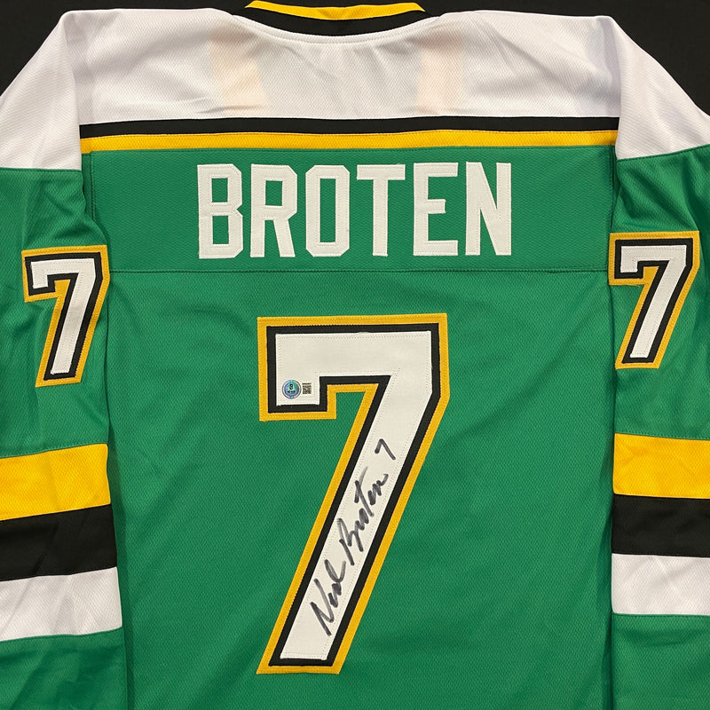 Neal Broten Autographed Green Pro-Style Jersey