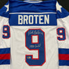 Neal Broten Autographed USA White Olympic-Style Jersey w/ 1980 Gold! Inscription