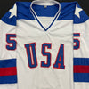 Mike Ramsey Autographed USA White Olympic-Style Jersey w/ 1980 Gold Inscription Autographs Fan HQ