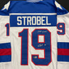 Eric Strobel Autographed USA White Olympic-Style Jersey w/ 1980 Gold Inscription Autographs Fan HQ