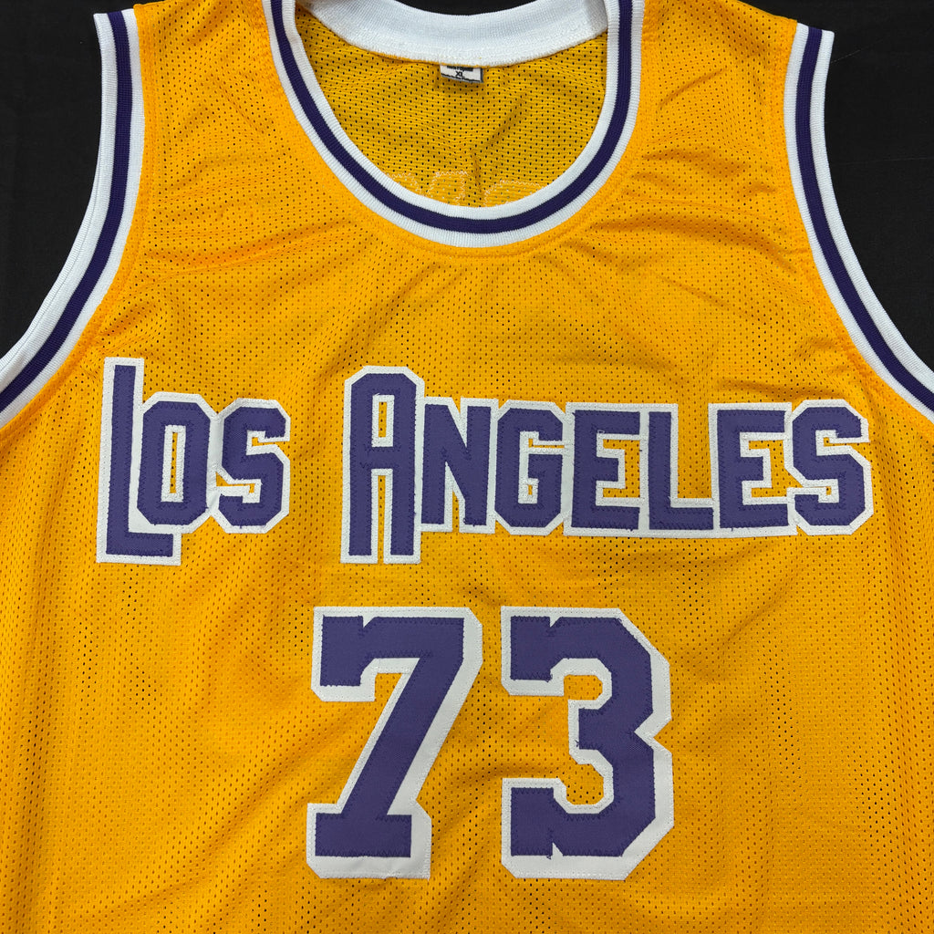 Dennis Rodman Autographed Gold Pro-Style Jersey Autographs Fan HQ