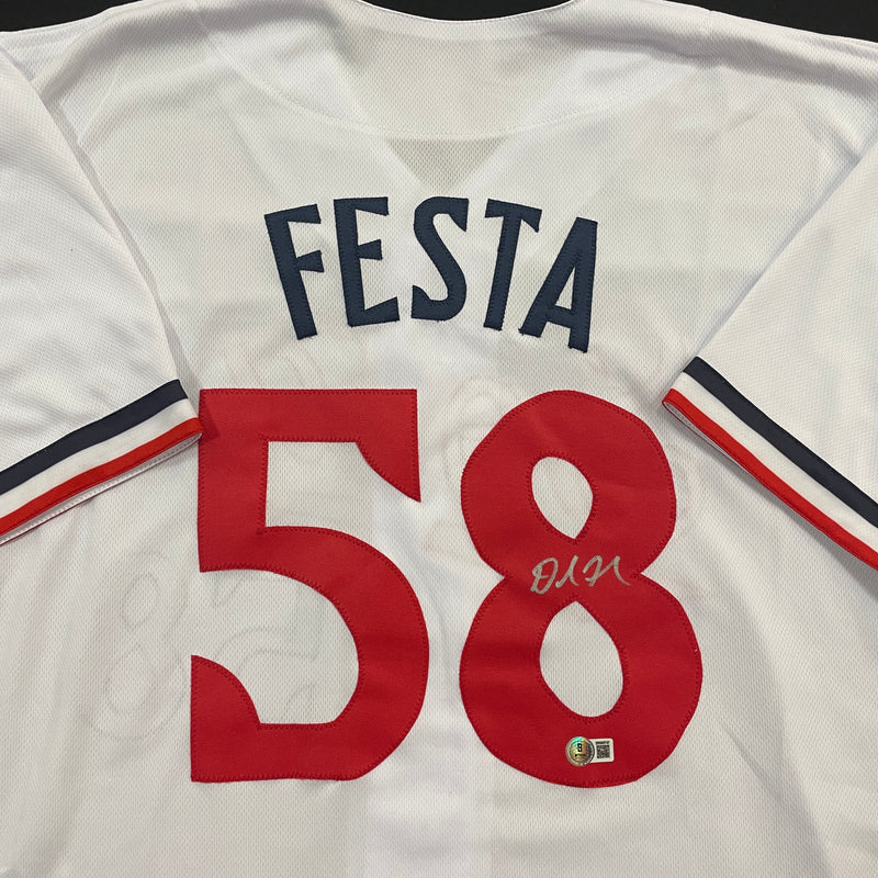 David Festa Autographed White Pro-Style Jersey Autographs Fan HQ