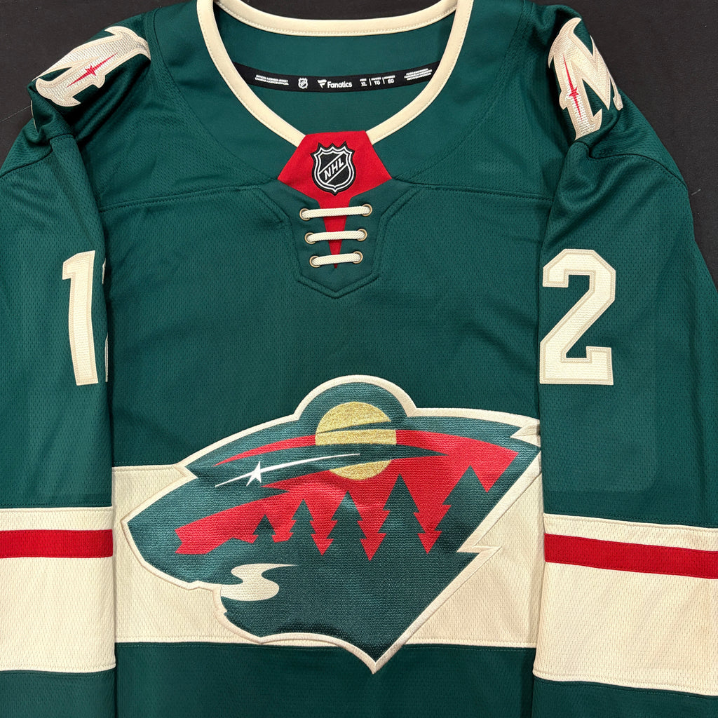 Matt Boldy Autographed Minnesota Wild Green Fanatics Breakaway Replica Jersey Autographs Fan HQ