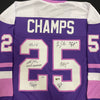 Maddie Rooney, Kelly Pannek, Grace Zumwinkle, Nicole Hensley, Michela Cava, Lee Stecklein, Brooke Bryant Autographed 25 CHAMPS Pro-Style Jersey (Numbered Edition) Autographs Fan HQ #2/35 (Stecklein inscribed)