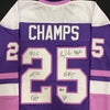 Maddie Rooney, Kelly Pannek, Grace Zumwinkle, Nicole Hensley, Michela Cava, Lee Stecklein, Brooke Bryant Autographed 25 CHAMPS Pro-Style Jersey (Numbered Edition) Autographs Fan HQ Standard Number