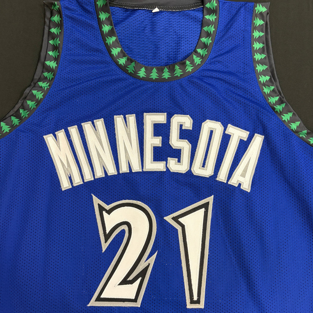 Kevin Garnett Autographed Blue Pro-Style Jersey Autographs Fan HQ