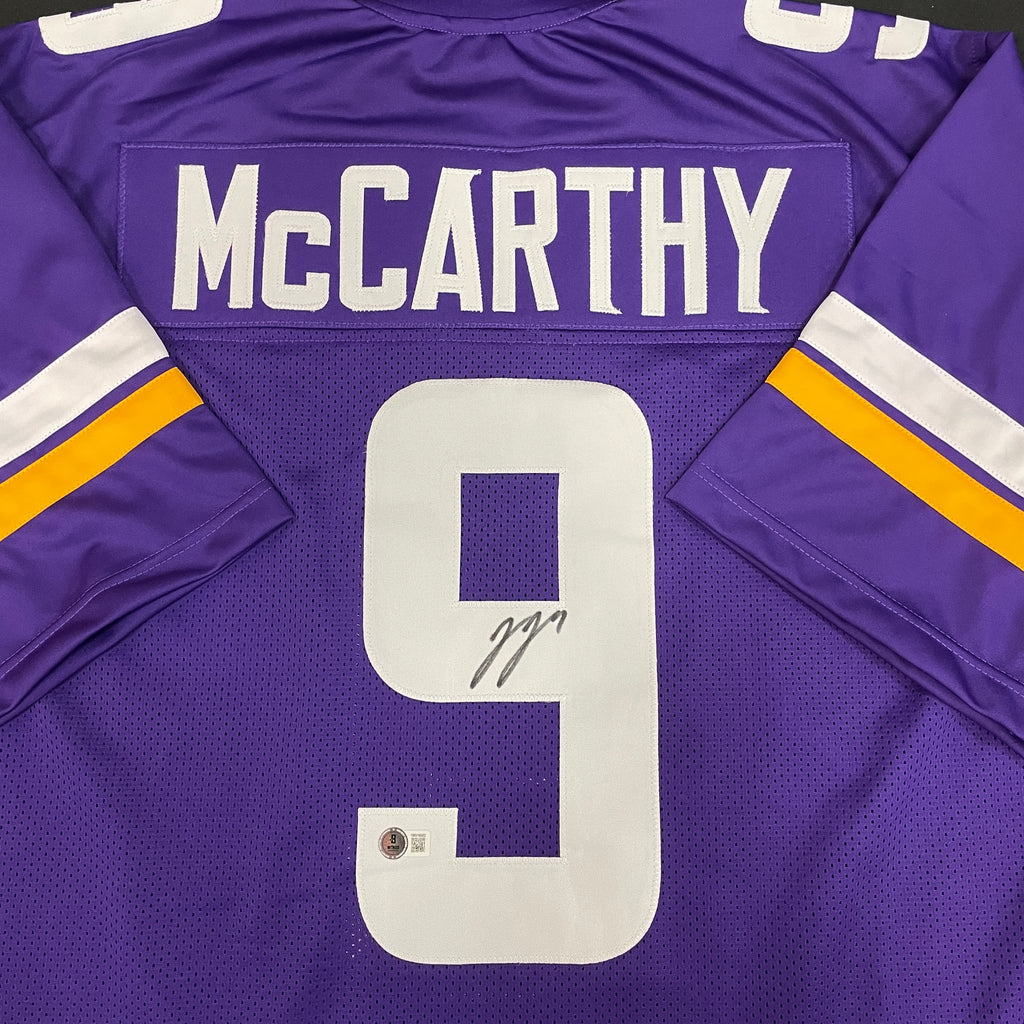 J.J. McCarthy Autographed Pro-Style Jersey Autographs FanHQ   