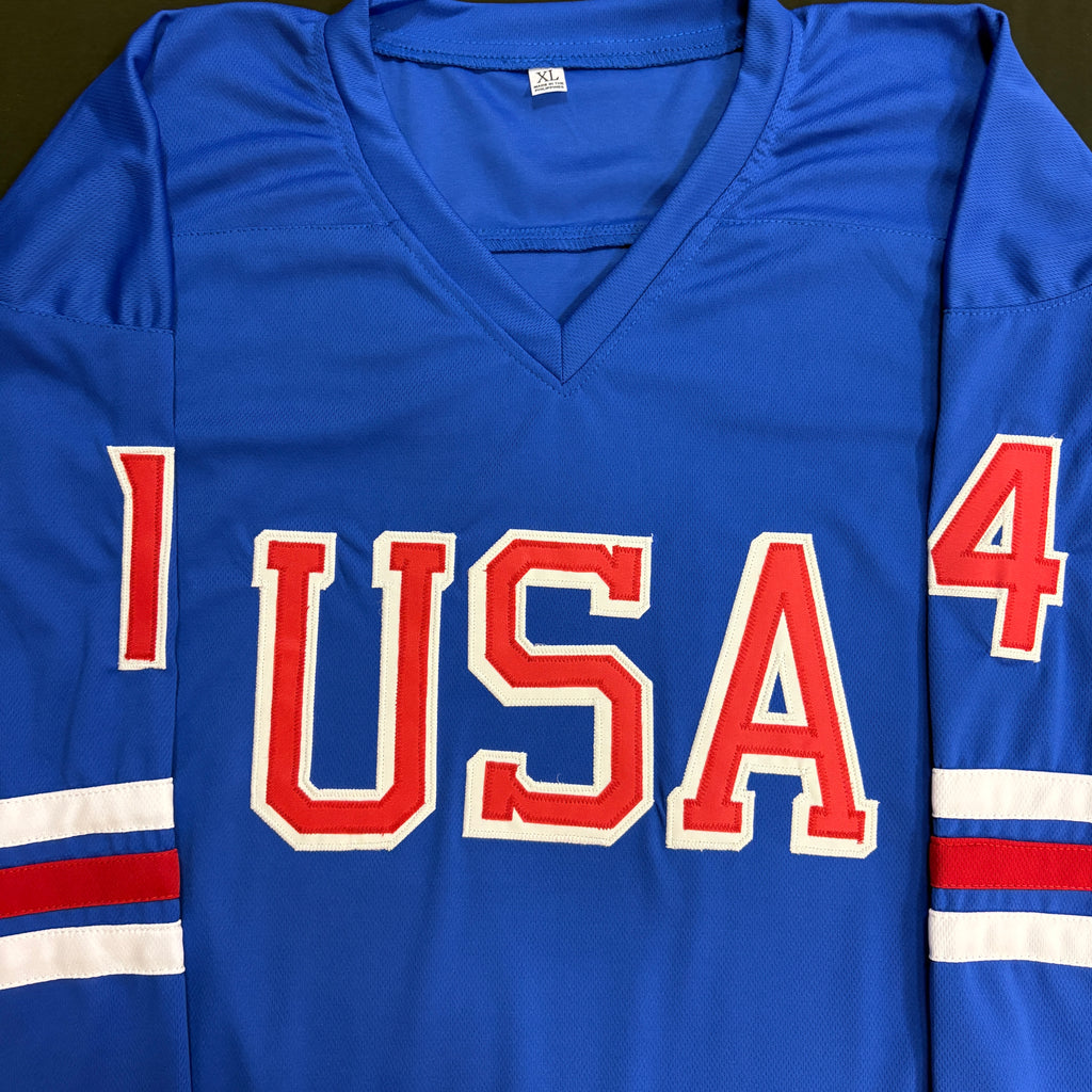 Brock Faber Autographed Blue USA Pro-Style Jersey Autographs Fan HQ