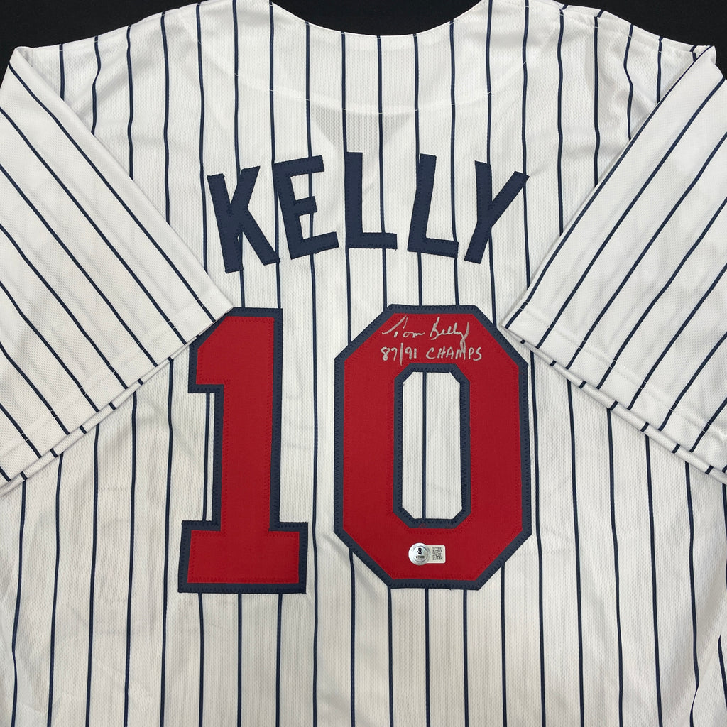 Tom Kelly Autographed White Pro-Style Jersey w/ 87/91 Champs Inscription Autographs Fan HQ   